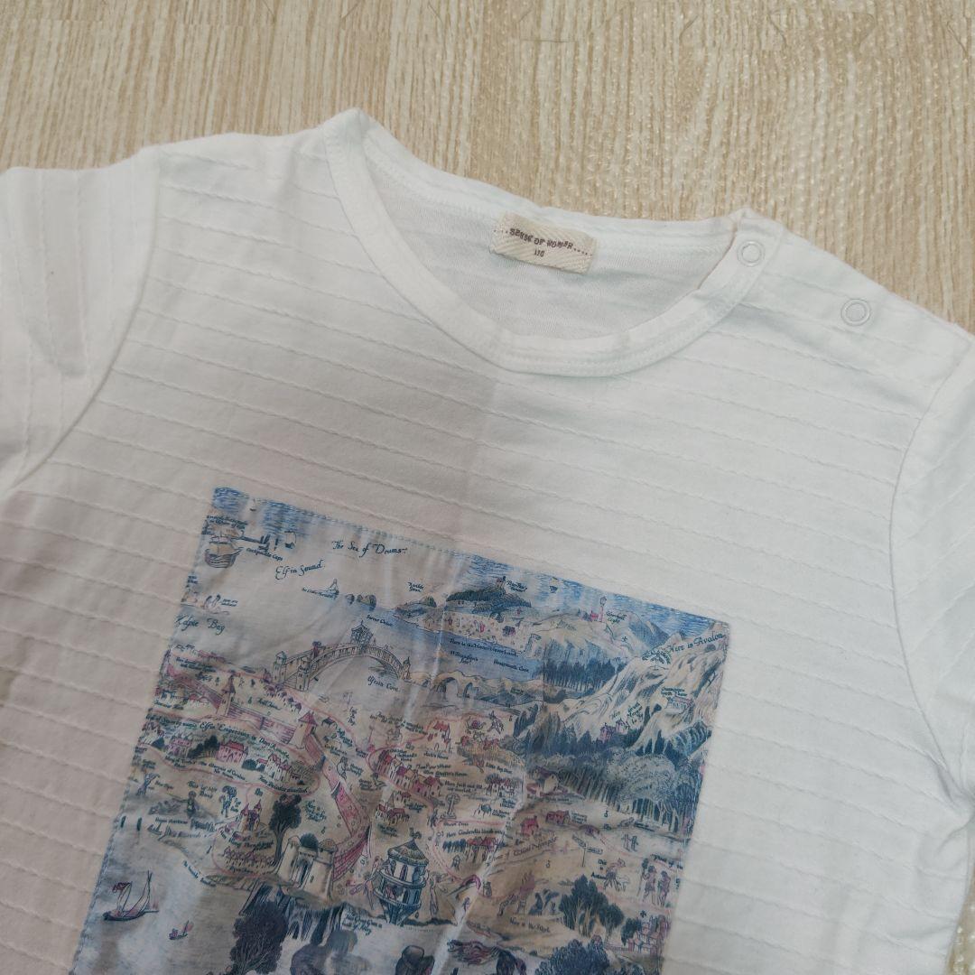 【美品】センスオブワンダー　兄妹　リンク　チュニックTシャツ　リバティ　地図