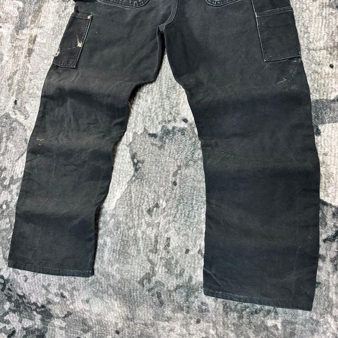 USA製 Carhartt ダブルニー 黒 ペンキ 雰囲気系 ボロ Y2K