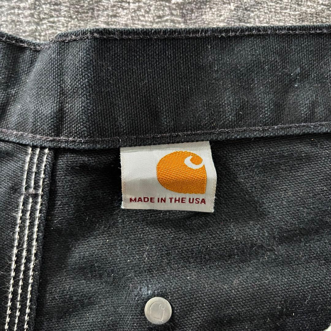 USA製 Carhartt ダブルニー 黒 ペンキ 雰囲気系 ボロ Y2K