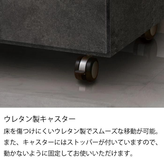 に*ら様 Pamouna グレーのキッチンカウンター 3引き出し
