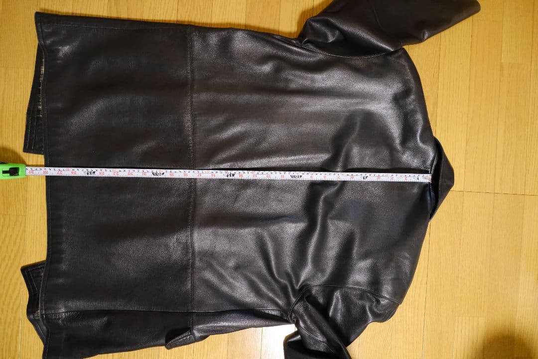 LANVIN Studio PARIS 羊革レザーコート黒 ロング丈 50-36