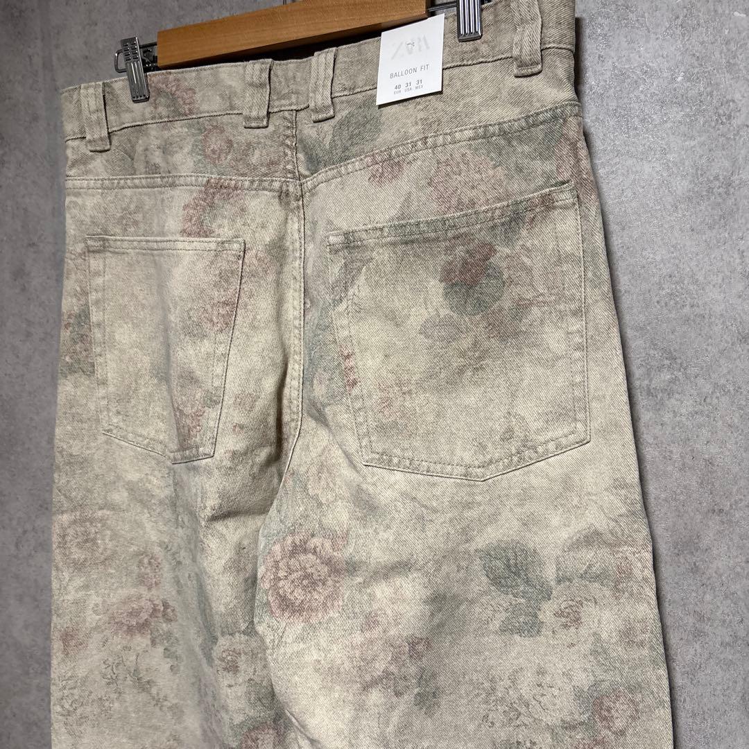 ZARA ザラ バルーンフィットアブストラクトプリントパンツ EU40 jp31
