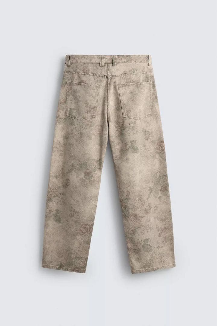 ZARA ザラ バルーンフィットアブストラクトプリントパンツ EU40 jp31