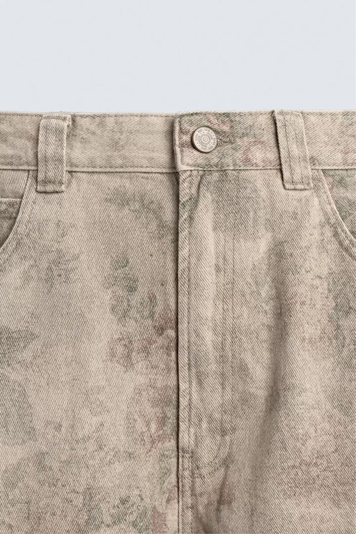 ZARA ザラ バルーンフィットアブストラクトプリントパンツ EU40 jp31