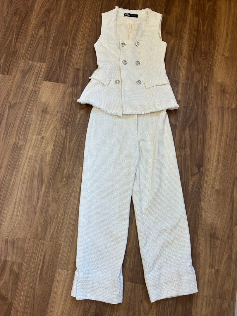 ZARA ホワイト パンツセットアップ セレモニー