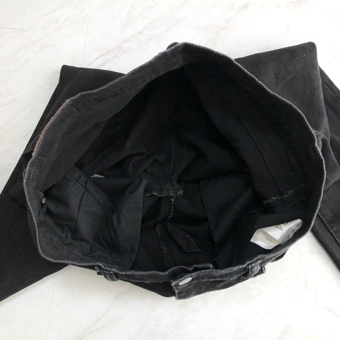 【美品】mnml デニム スキニー ダメージ ペイズリー ブラック 34