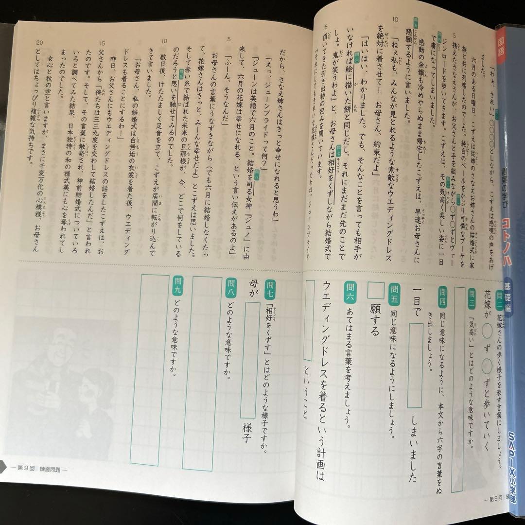未記入 SAPIX 言葉の学び コトノハ 基礎編 発展編 2セット