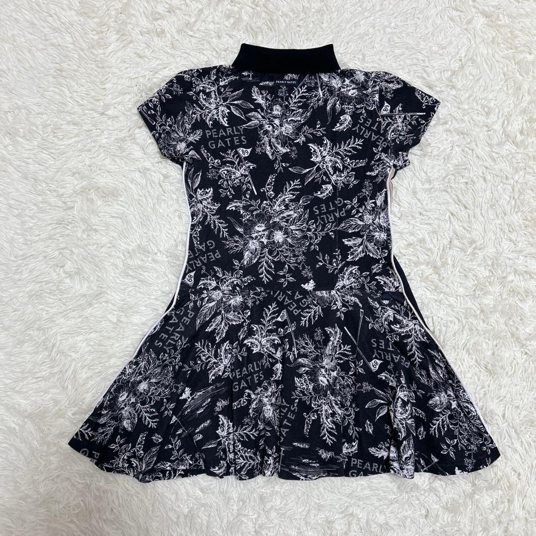 ⭐️良品　パーリーゲイツ　花柄　ボタニカル柄　ゴルフワンピース　近年モデル　黒　M