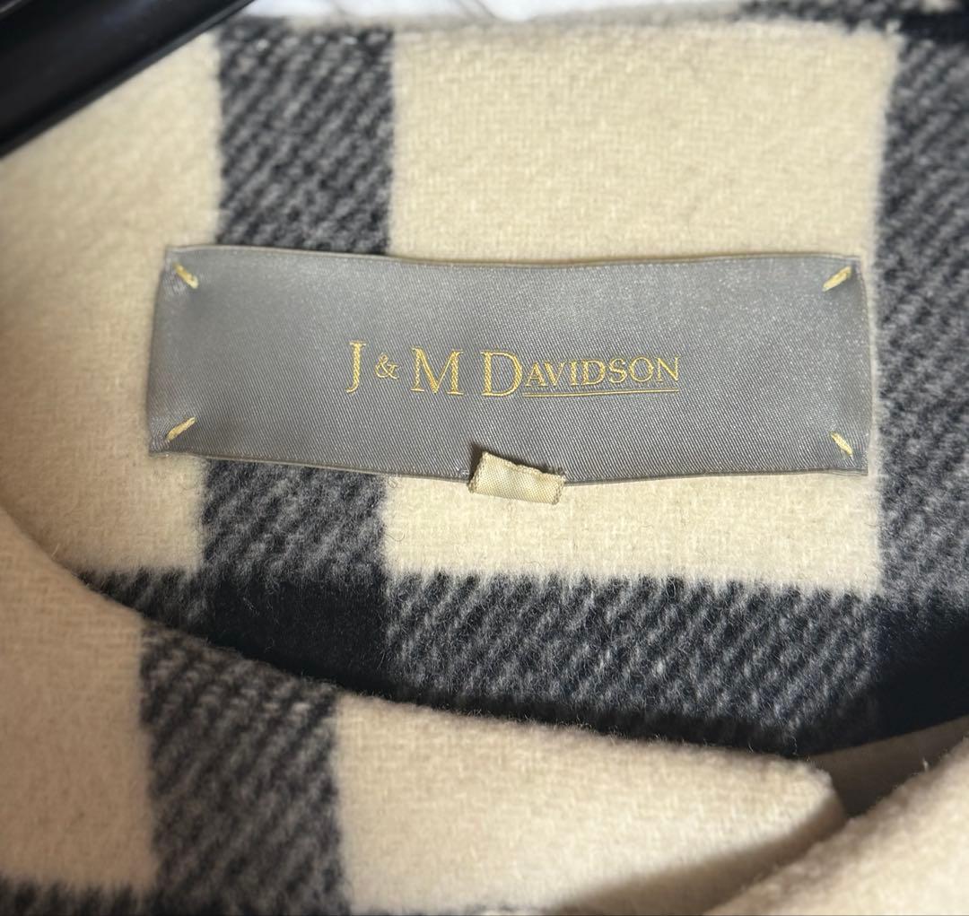 【J&M Davidson】ノーカラーチェックコート