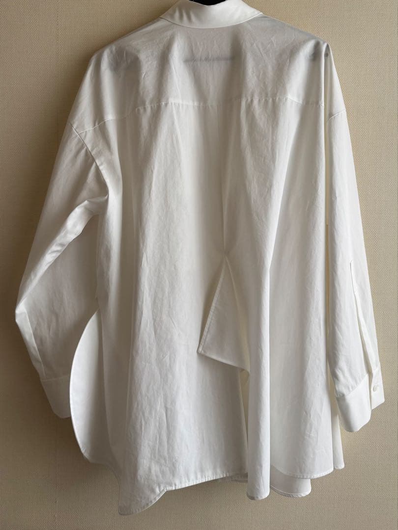 トップス ENFOLD PLATE SHIRT 38 WHITE