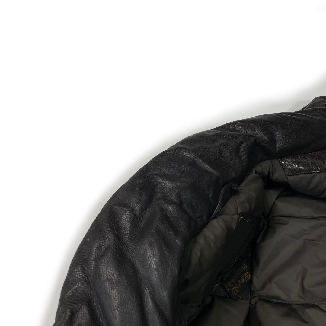 80’s Eddie Bauer 黒タグ レザーダウンベスト グースダウン