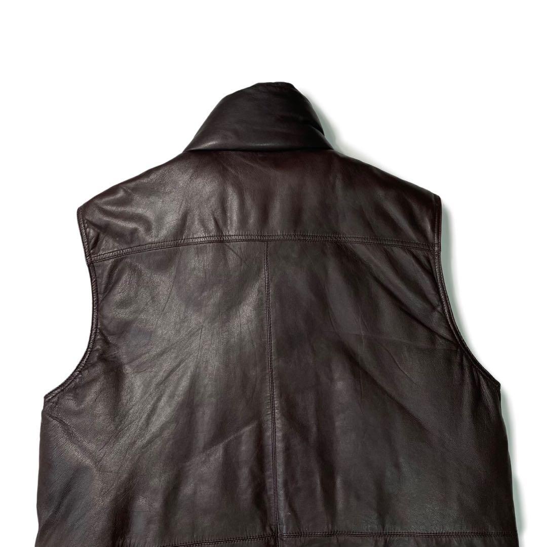 80’s Eddie Bauer 黒タグ レザーダウンベスト グースダウン