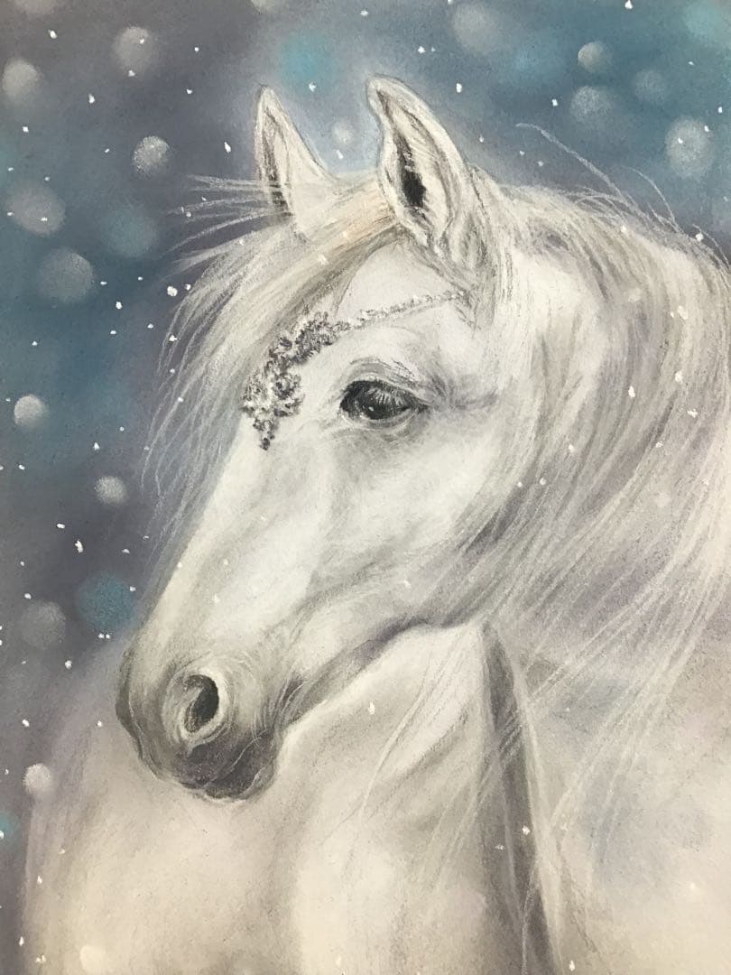 beautiful horse 絵画アート原画　パステル画