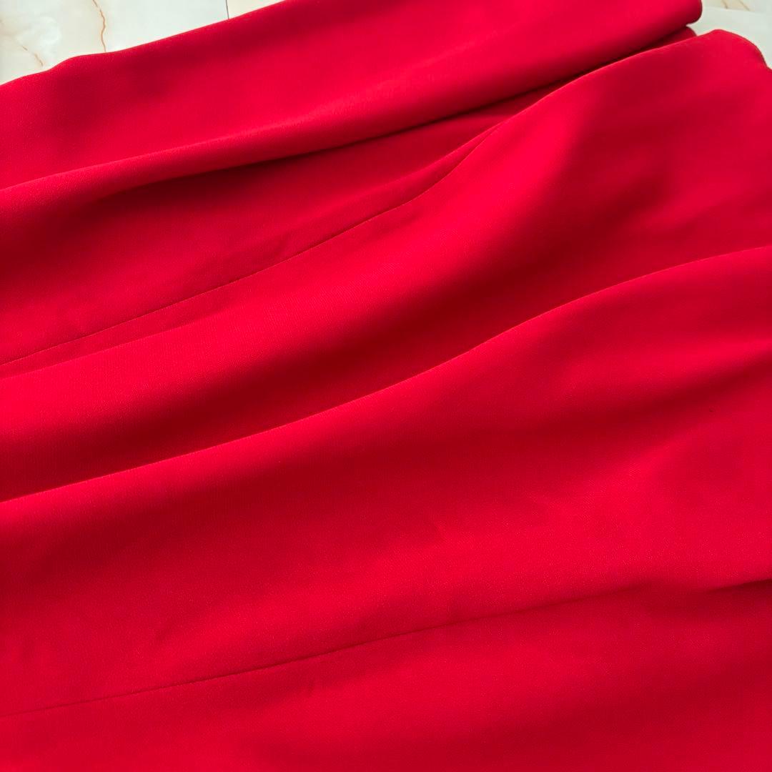 【新品タグ付】 DOLCE&GABBANA レッドフレアロングワンピース38