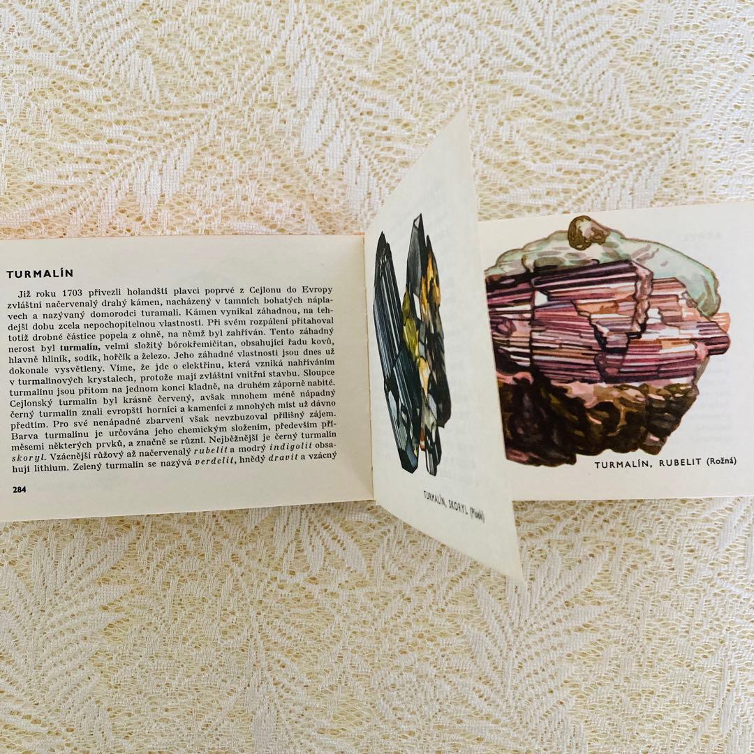 洋書　古書　チェコ語の鉱物図鑑　豊富なカラーイラスト♡　ヴィンテージ