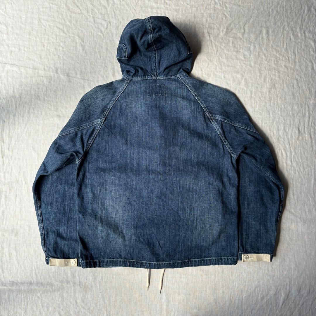 HOUSTON ヒューストン デニム US NAVY フック パーカー L