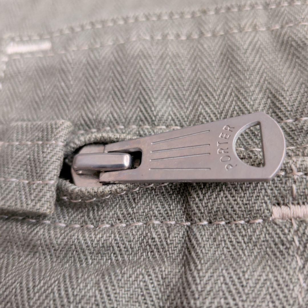 PORTER オリーブグリーン デニム トートバッグ 大容量