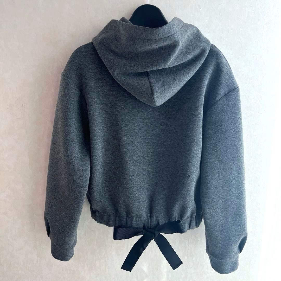 ♡美品♡エムズグレイシー フロントロゴパーカー フーディ 裾リボン 38