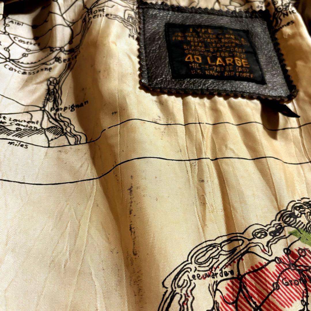 80s vintage leather jacket g1 a2 牛革 MAP