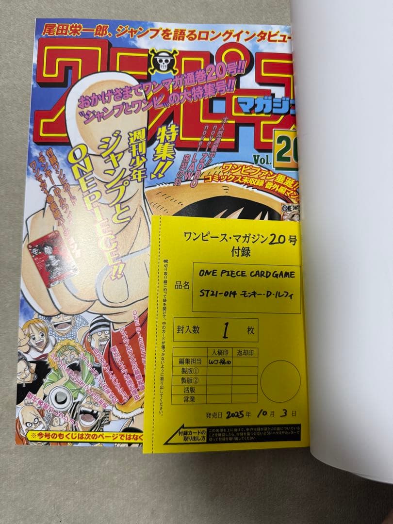 K*G様 ワンピースマガジン　未開封プロモ付き