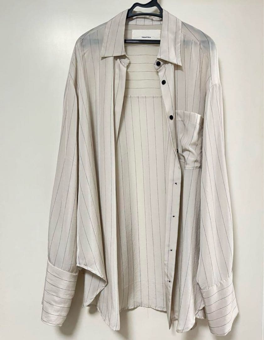 todayful stripe silky shirts アイボリー
