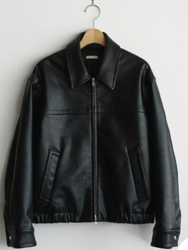 WYM LIDNM FAUX SUEDE ジップブルゾン ブラック S