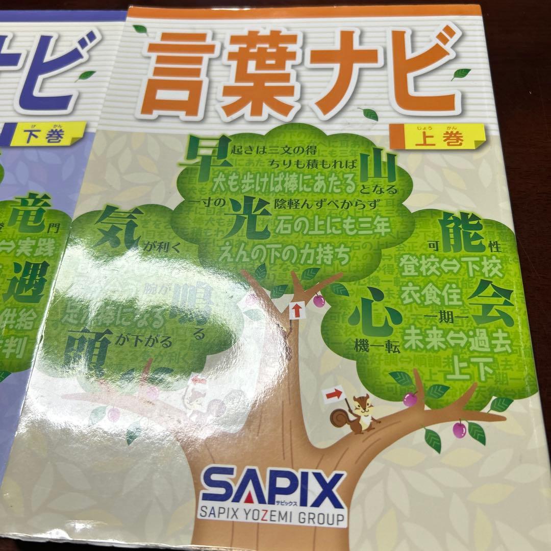 16-17や　重要教材　サピックス　SAPIX 言葉ナビ 上巻・下巻セット