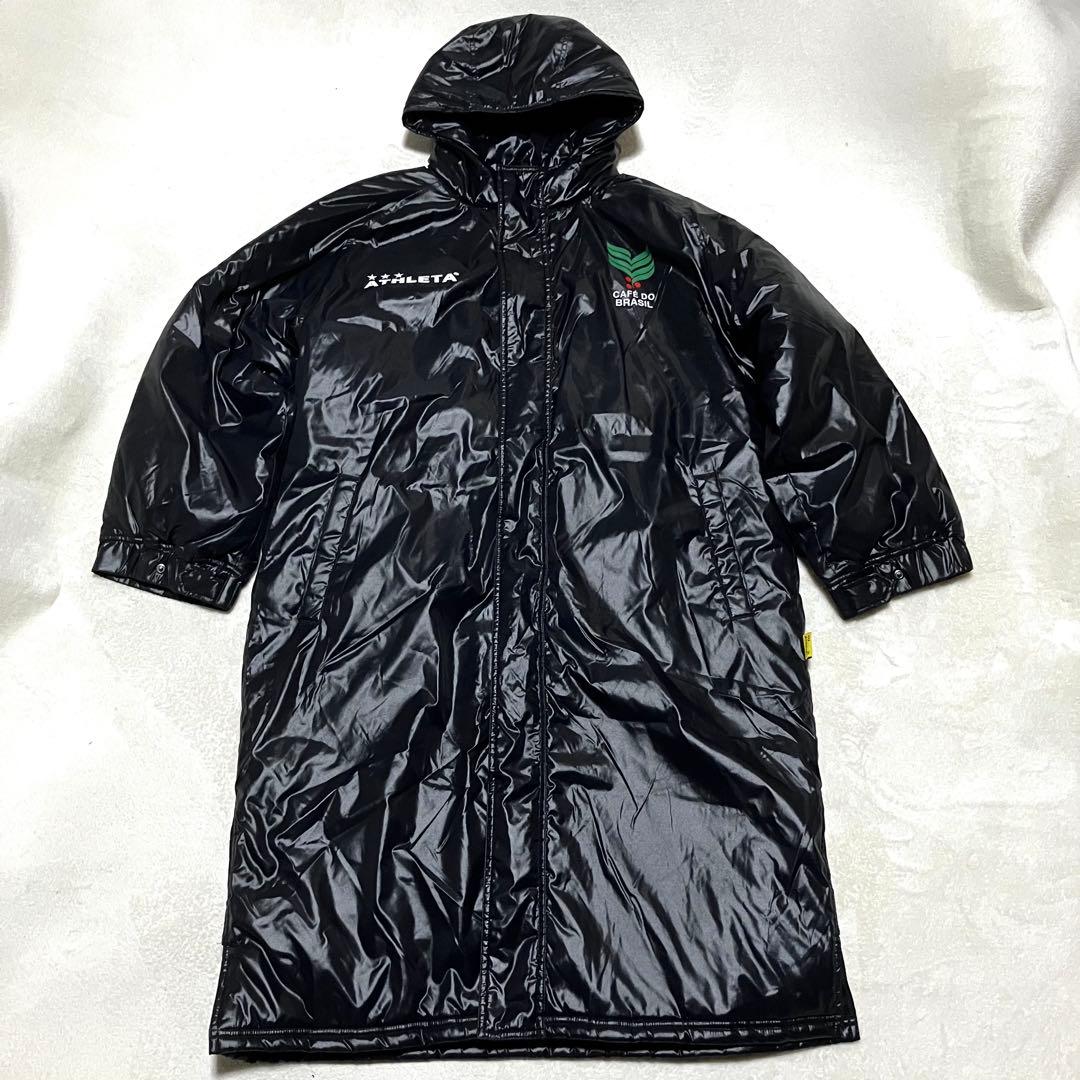 ATHLETA アスレタ ベンチコート M ブラック ロング丈 ポリエステル