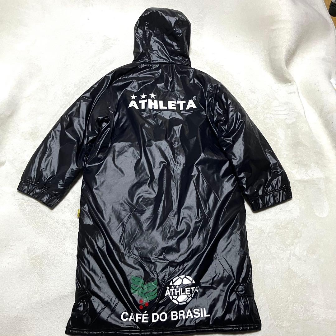 ATHLETA アスレタ ベンチコート M ブラック ロング丈 ポリエステル