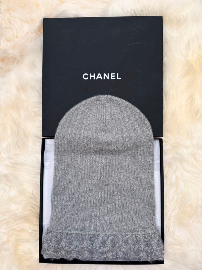 【新品】CHANEL シャネル ♡グレー♡カシミヤ♡ニット帽♡ココマーク