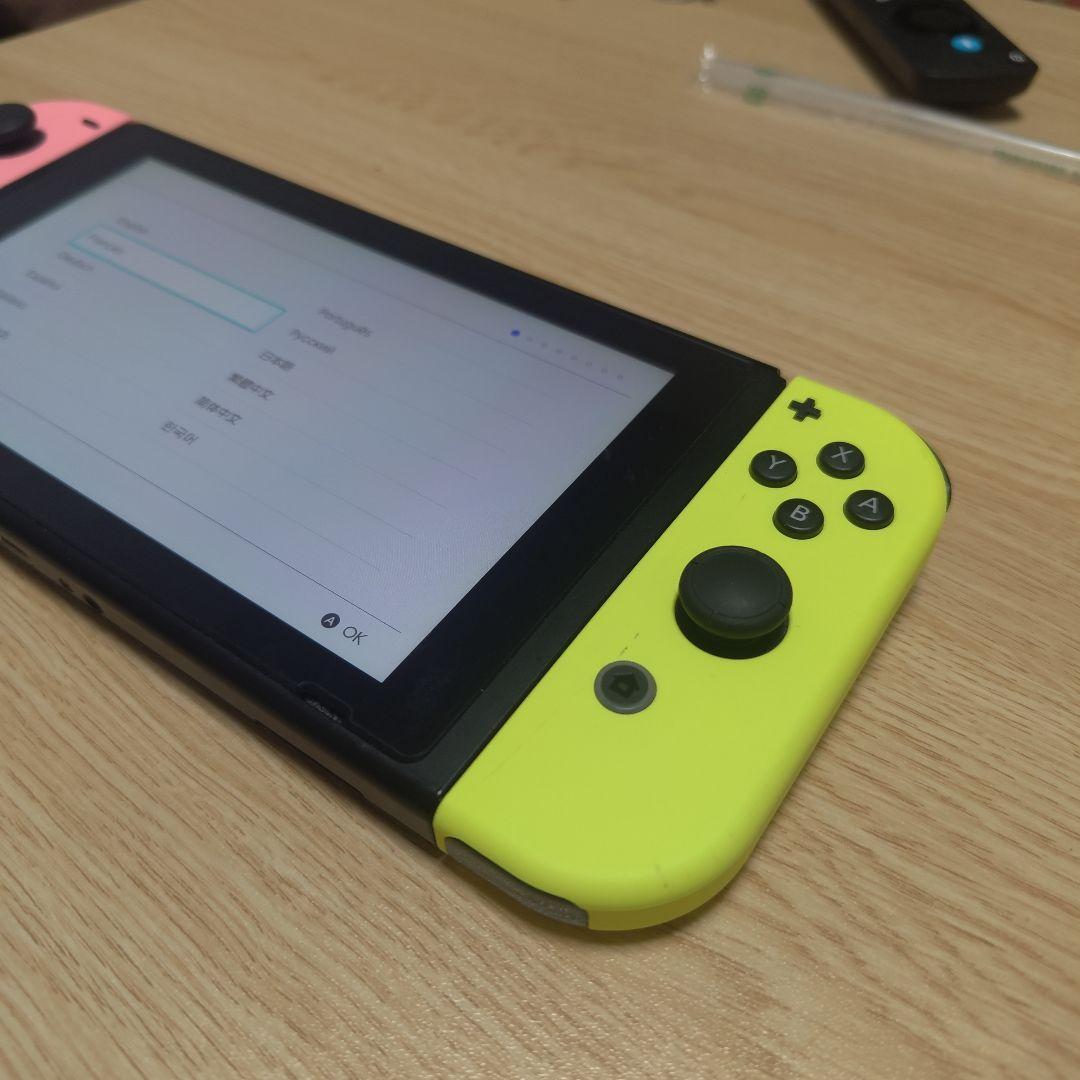Nintendo Switch ピンク/イエロー 本体、microSDカード付き