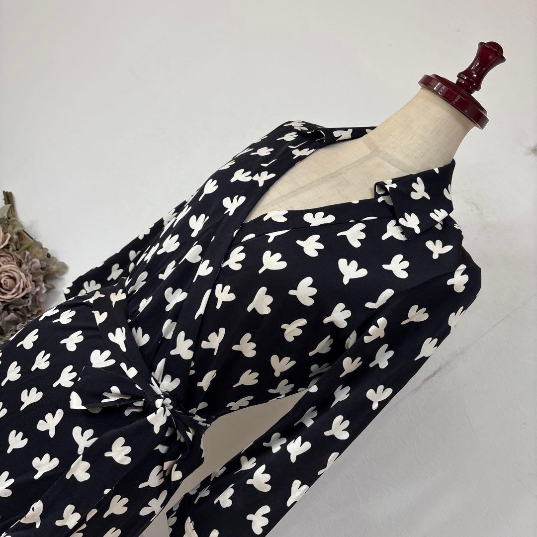 62美品　DIANE von FURSTENBERG モノクロ　ワンピース