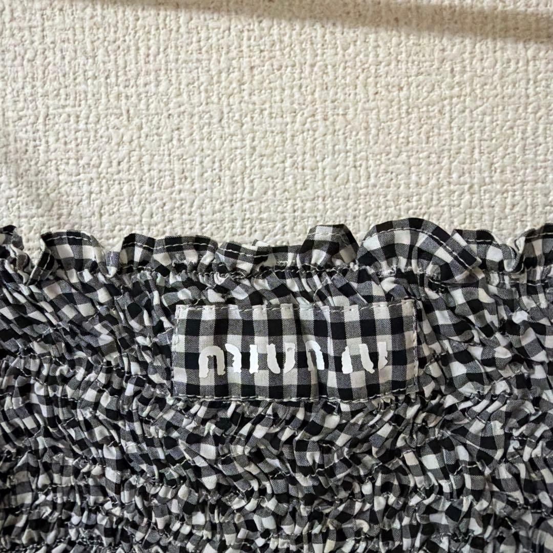 miu miu チェック柄ビスチェ 42 ミュウミュウ