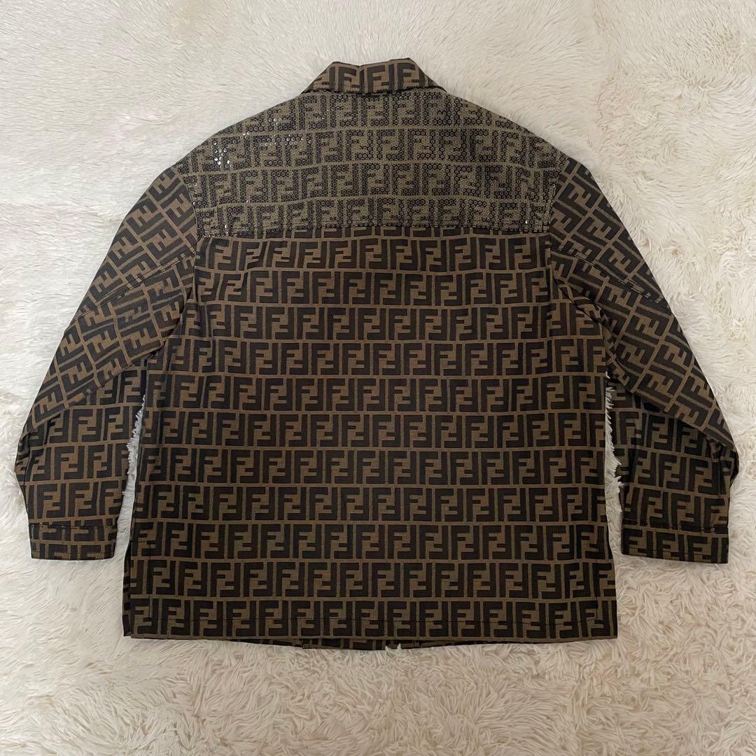 希少 フェンディ ズッカ柄 ジャケット ブラウン 42 メンズ
