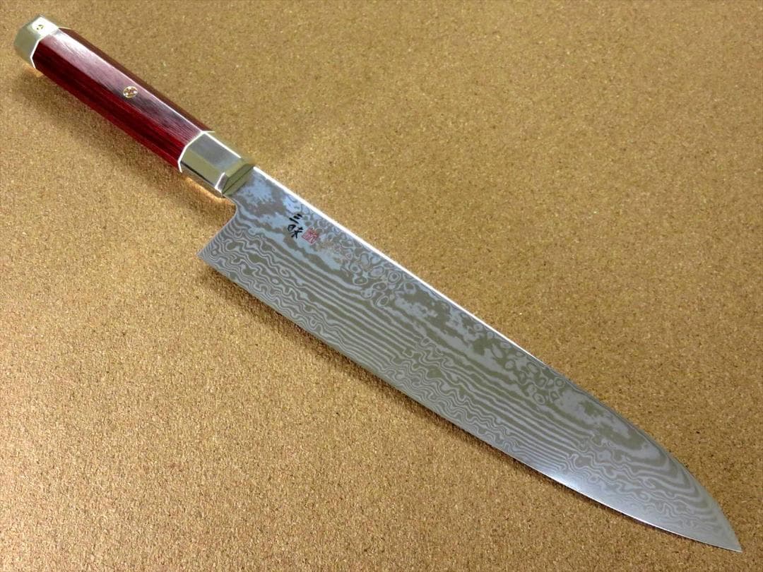関の刃物 牛刀 240mm 三昧 荒波 コアレス鋼 野菜 肉切 両刃万能洋包丁
