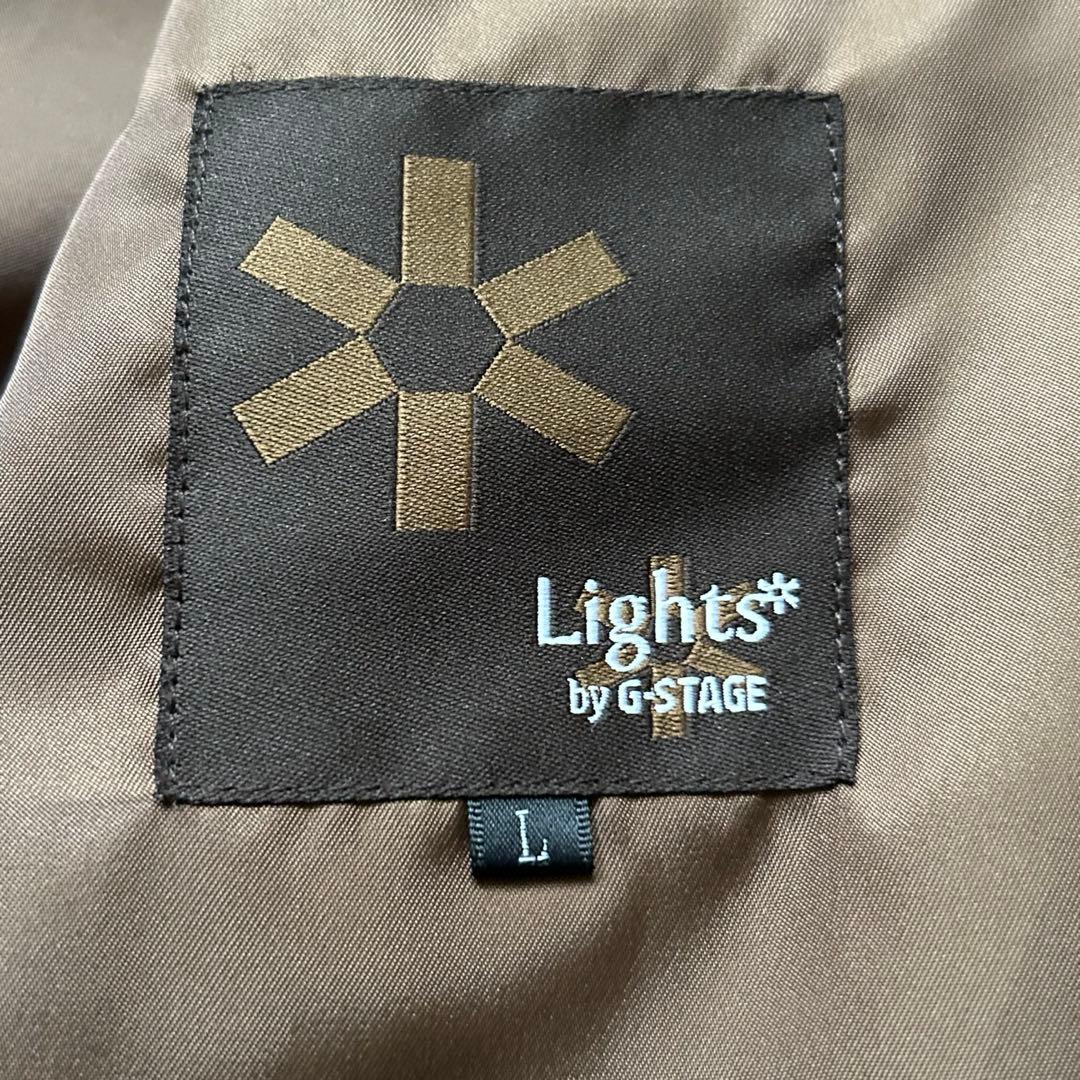 極美品 ジーステージ レザージャケット L カーキ ラムレザー
