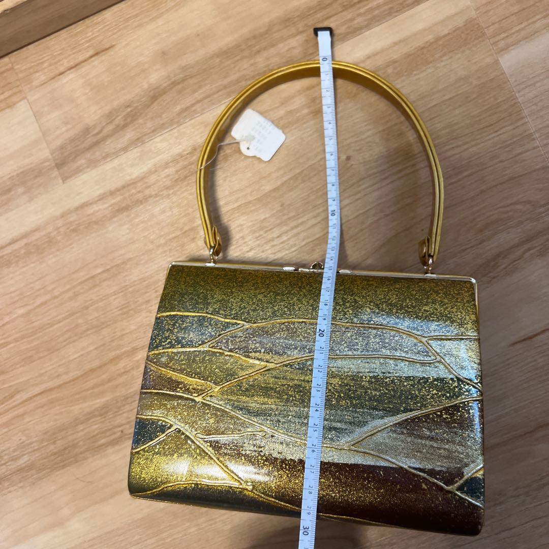 『未使用』ゴールド 和装用バッグと本革草履セット　24cm
