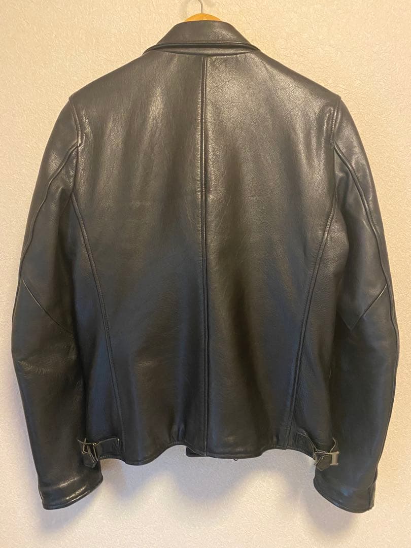 ナノユニバース 本革 ダブルライダースジャケット 美品 カウレザー