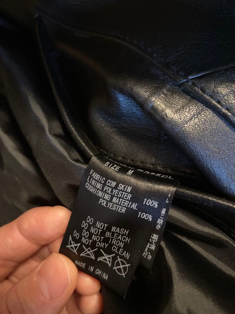 ナノユニバース 本革 ダブルライダースジャケット 美品 カウレザー