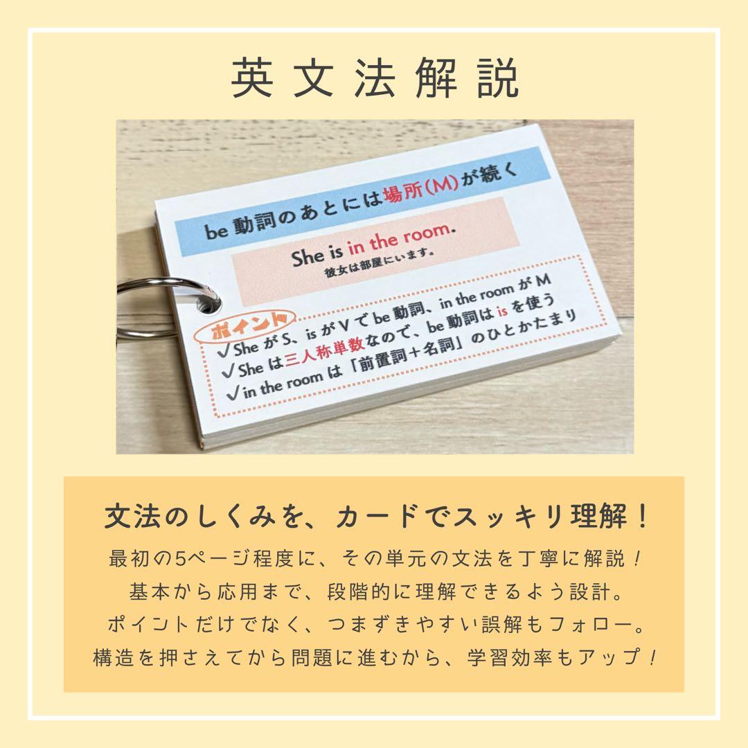 【中1フルパッケージ】単元別英文法カード　中学生　テスト　復習　予習　参考書