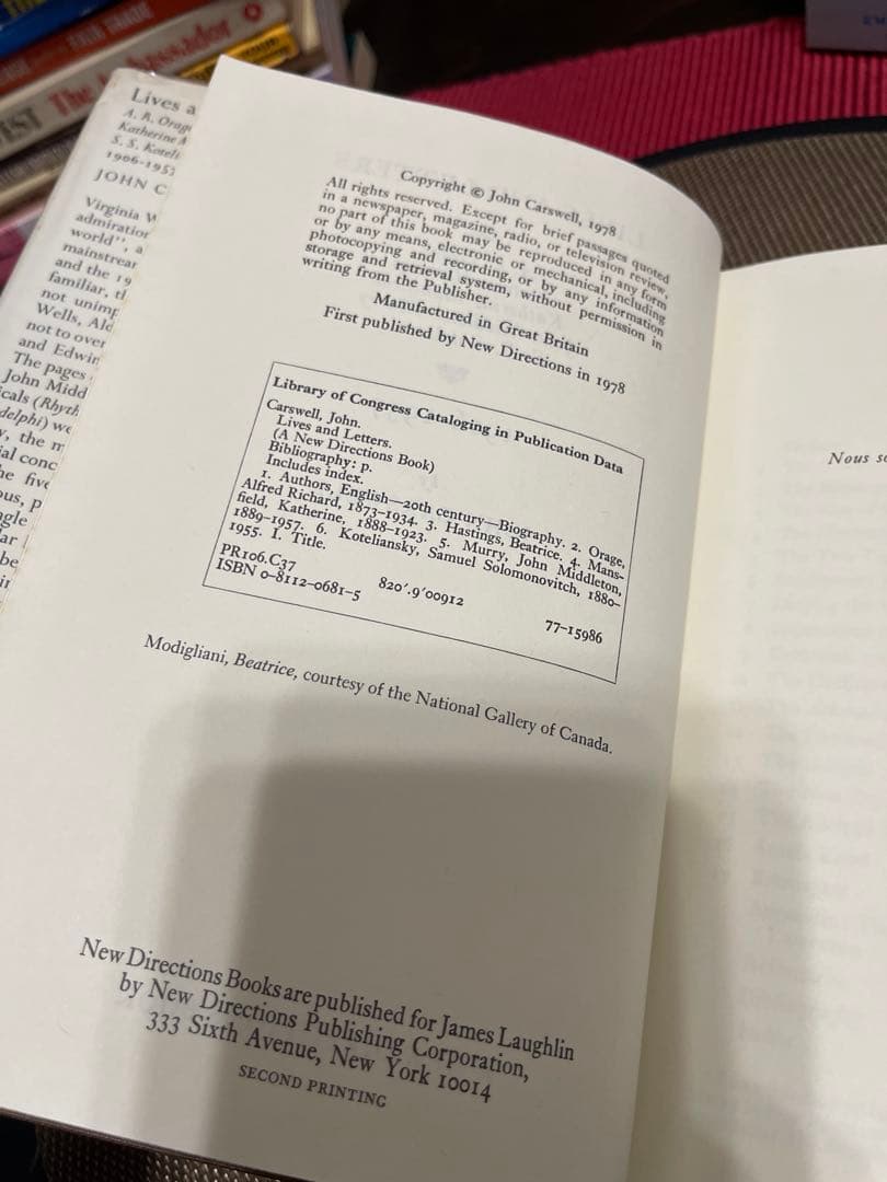 洋書 Lives and Letters by John Carswell