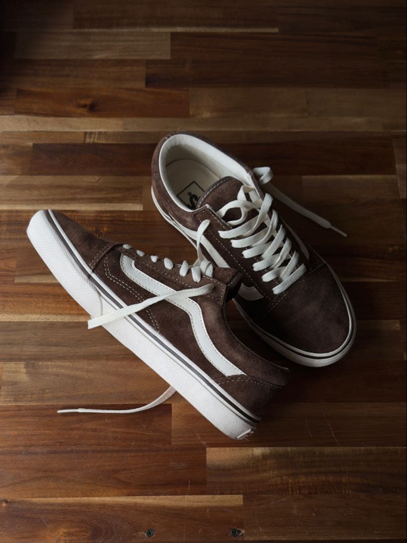 VANS Old Skoolブラウン スエード スニーカー (26cm)