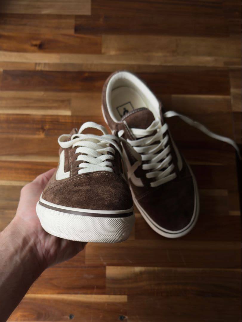 VANS Old Skoolブラウン スエード スニーカー (26cm)