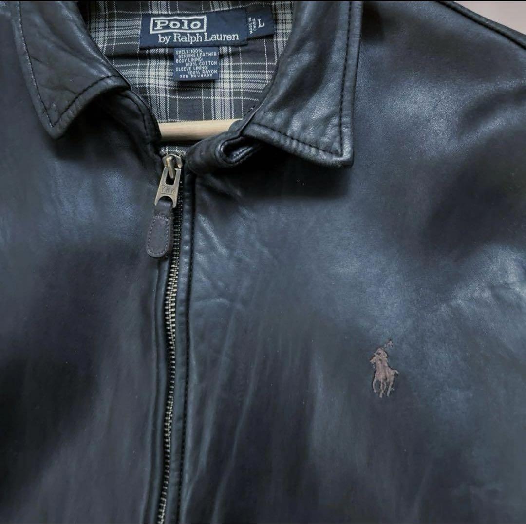 と*人様 90s Polo By Ralph Lauren レザー　スイングトッ