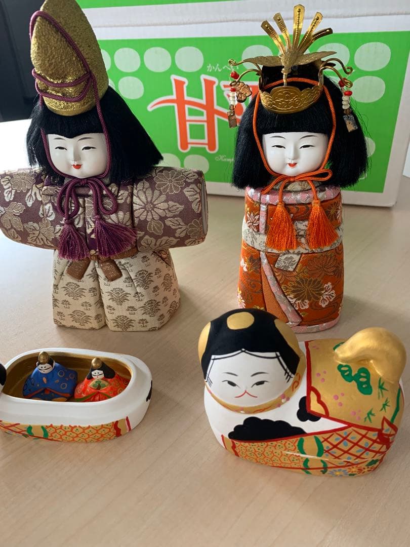 犬筥 雛人形 雛祭り 立雛 日本の伝統 秀水作 木目込み雛人形 京人形 金彩 桐