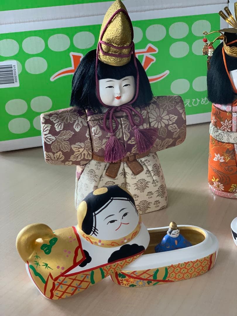 犬筥 雛人形 雛祭り 立雛 日本の伝統 秀水作 木目込み雛人形 京人形 金彩 桐