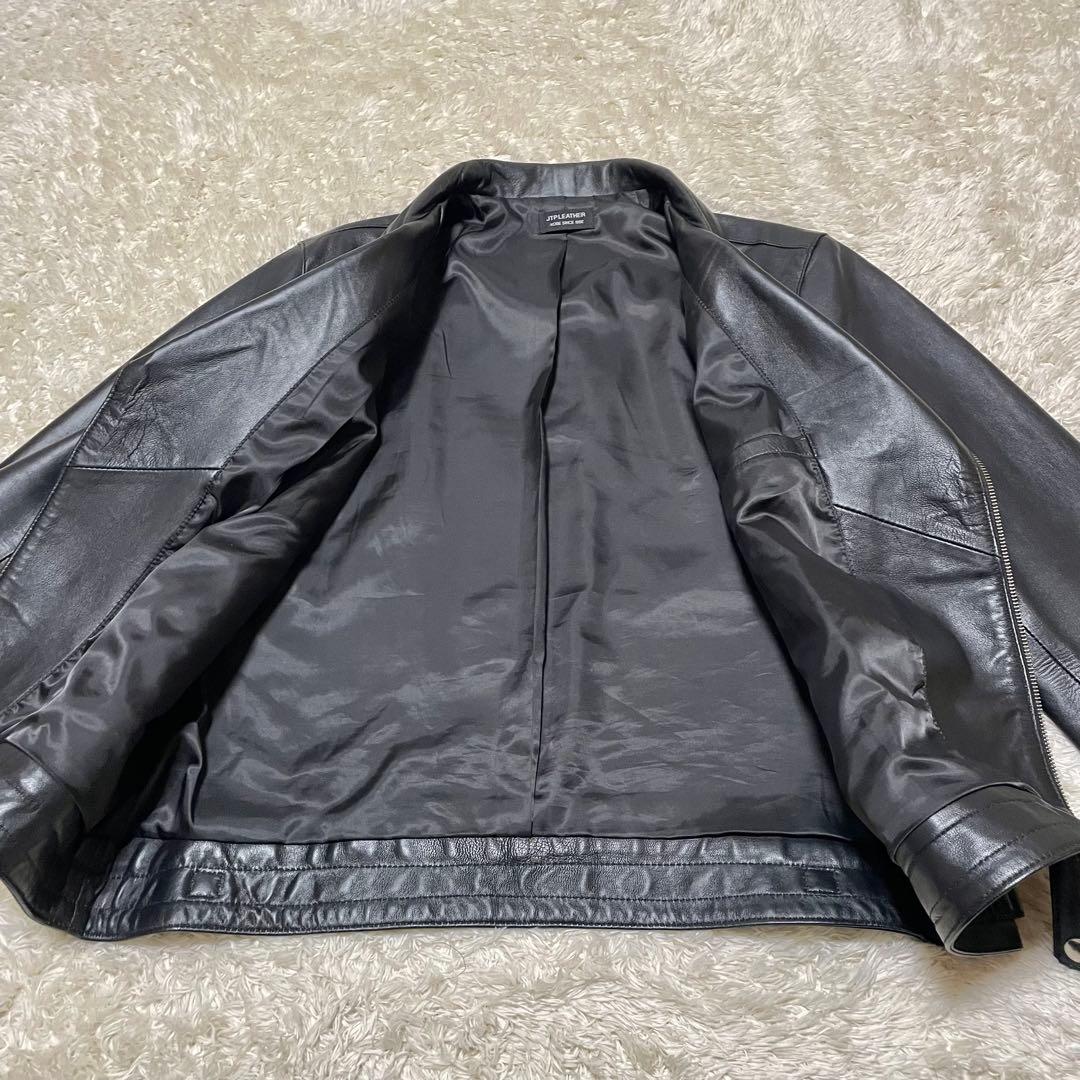 JTPLEATHER ブラック ダブルライダースジャケット　ラムレザー　本革