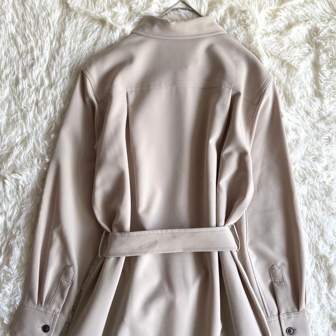 【新品タグ付き】SOÉJU ソフトオックスシャツワンピース ベージュ S