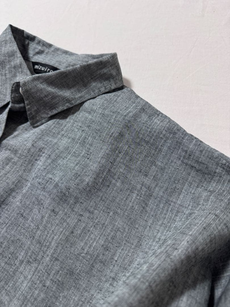 mizuiro ind リネン混ワイドシャツ