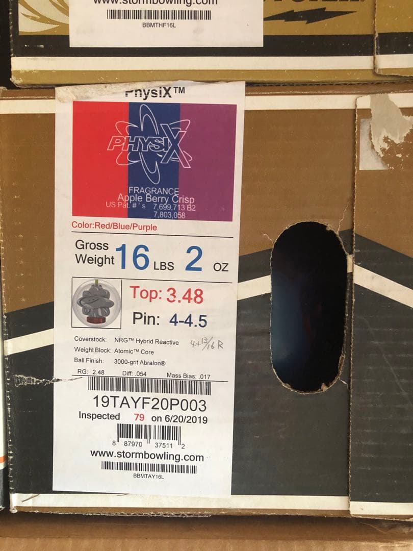 初代　Physix ボウリングボール 16ポンド2オンス